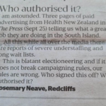 Who authorised this health advertisement?
